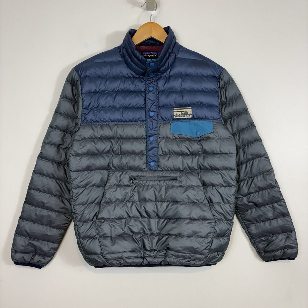 Patagonia Men's Down Snap-T Pullover Blue/Gray Size XS STY27245